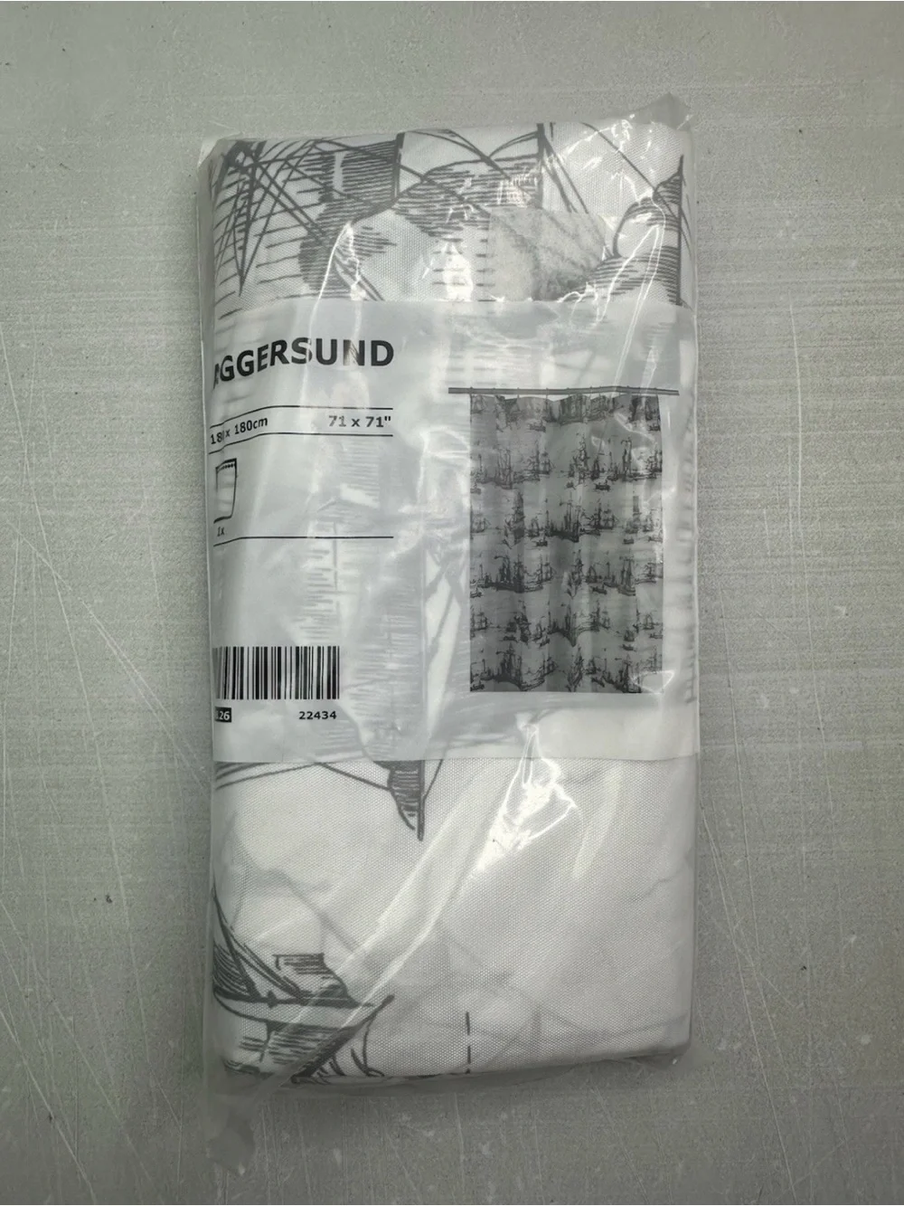 Rare IKEA aggersund nautical shower curtain, new without tags